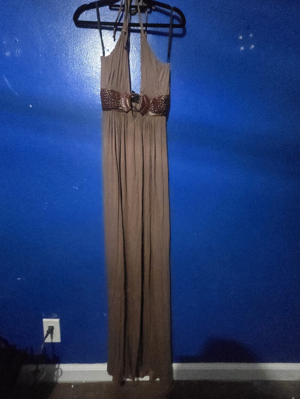 Sky NWT Size Medium Halter Dress Brown With Cut Out